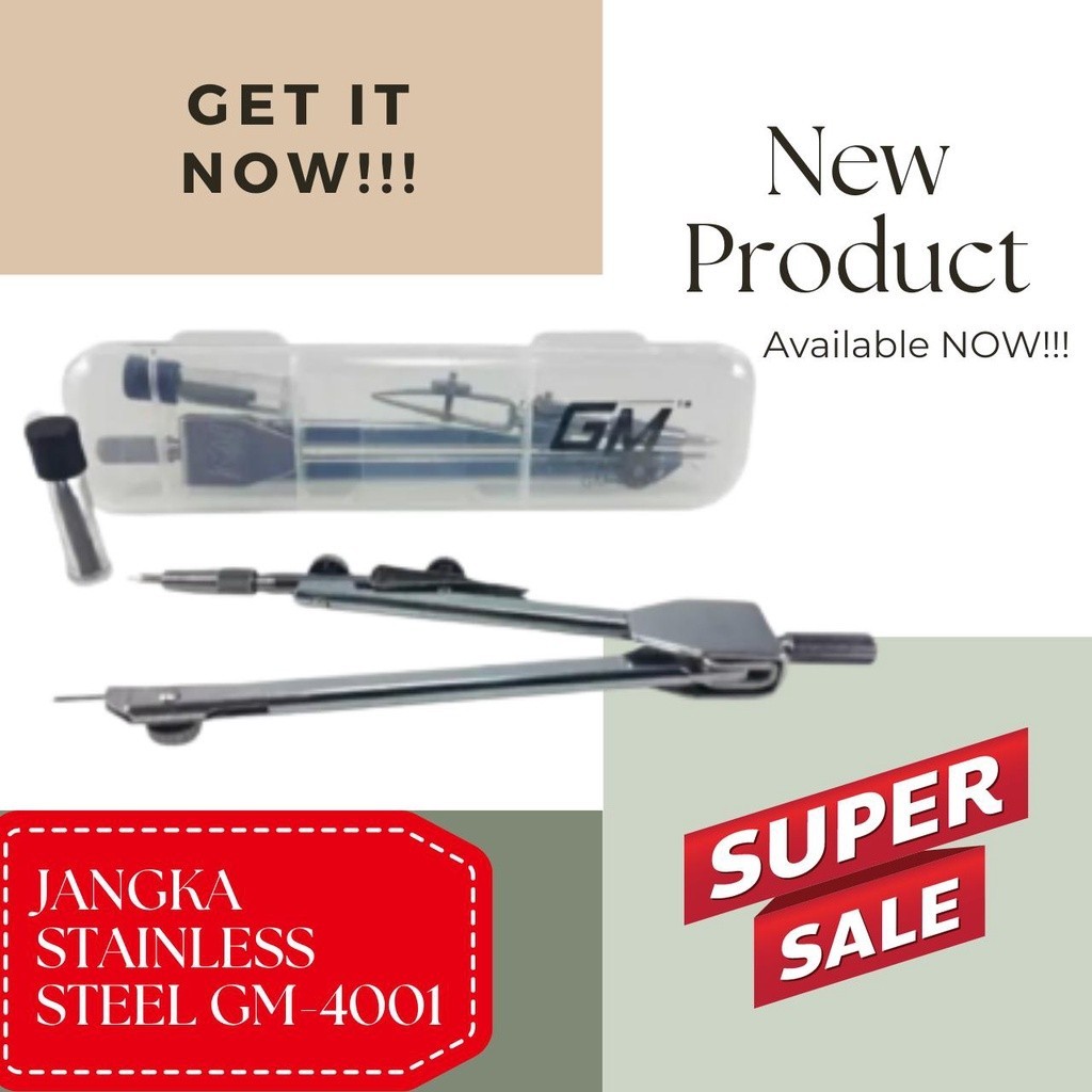 Jangka Stainless Steel GM-4001ANTI KARAT / Jangka matematika / Jangka SET / Jangka SET LENGKAP / JAN