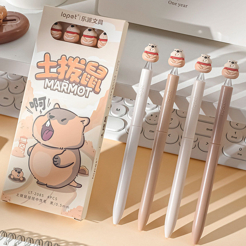 

[HARU] Marmot Series Lopet Mechanical Pen Pena Lucu Pulpen Aesthetic Gel Mekanik Pulpen Tinta Hitam Alat Tulis Stationery