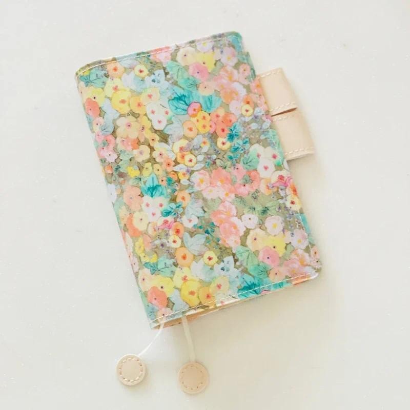 

Dense Flowers A5 A6 Bound Journal Notebook Cloth Book Cover Cute Girl Diary Hobo Grid Notepad Agenda Planner Office Statione