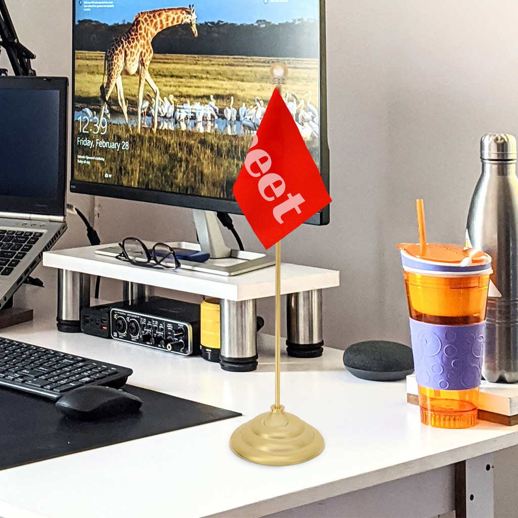 

Convenient Stainless Steel Flagpole Holder Durable Table Flag Stand Perfect For Holiday Festivals Indoor Metal Desk Flag Base