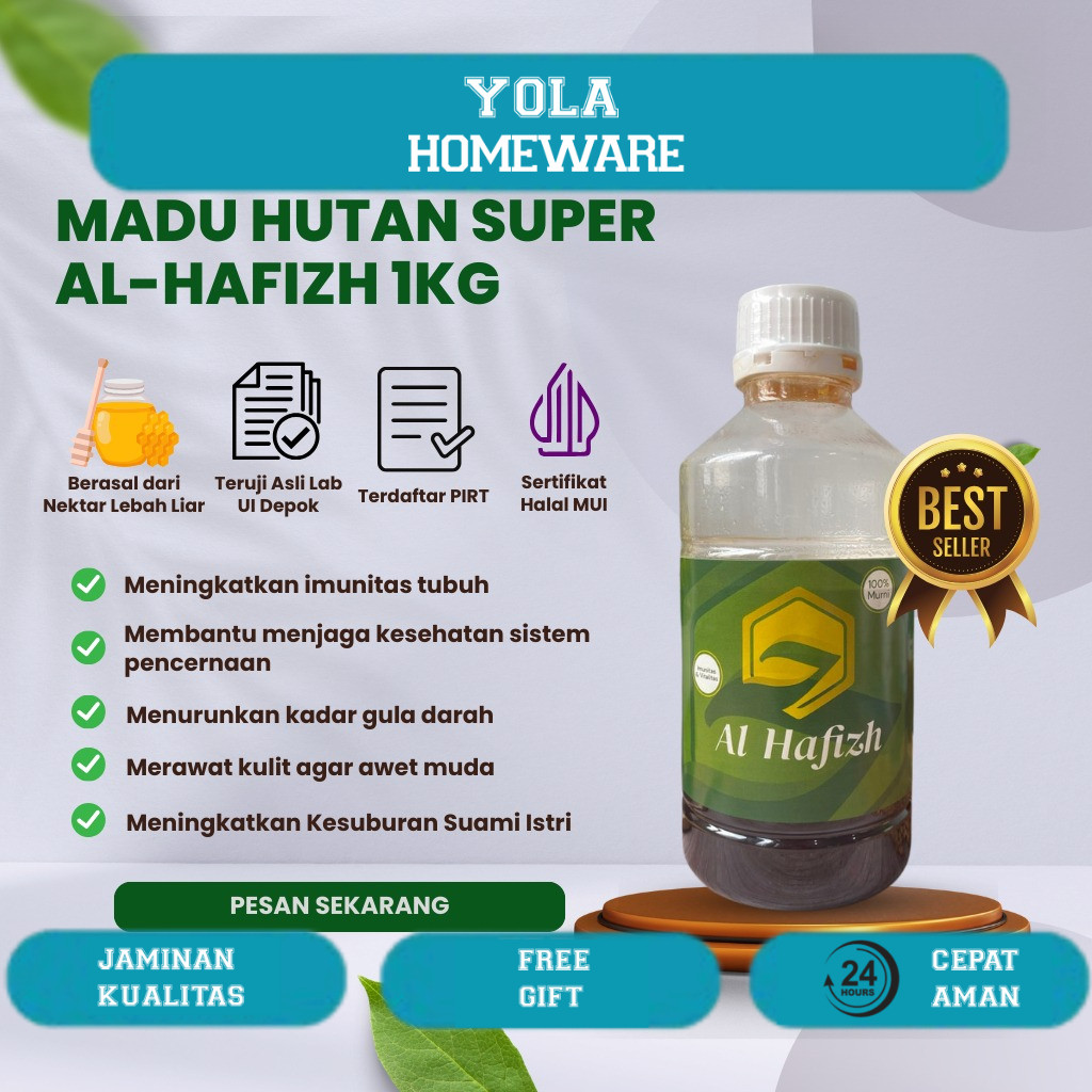 

Madu Hutan Murni Super Al-Hafizh 1 Kg - Lulus Uji Lab UI Depok - Sertifikat Halal MUI