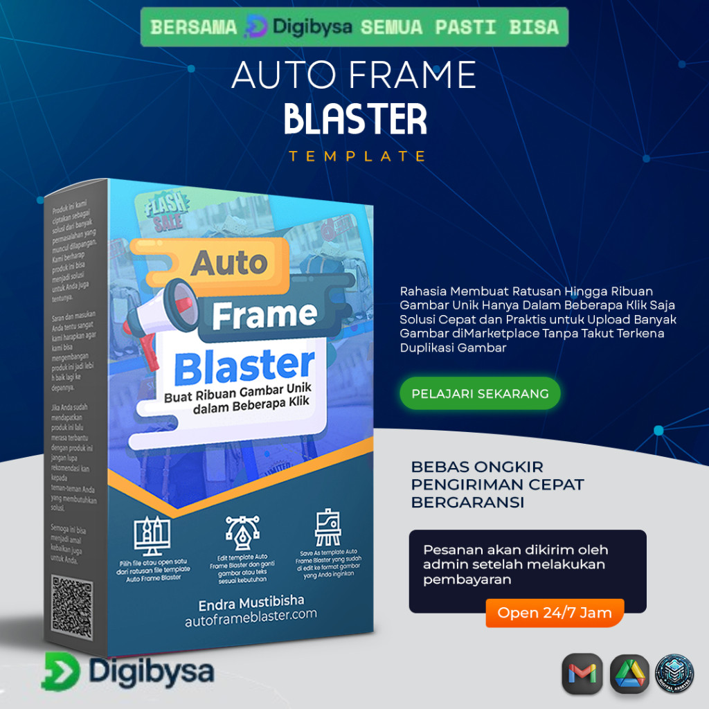 [T33] AUTO FRAME BLASTER CREATOR - Buat Ratusan Desain Unik CEPAT - Template