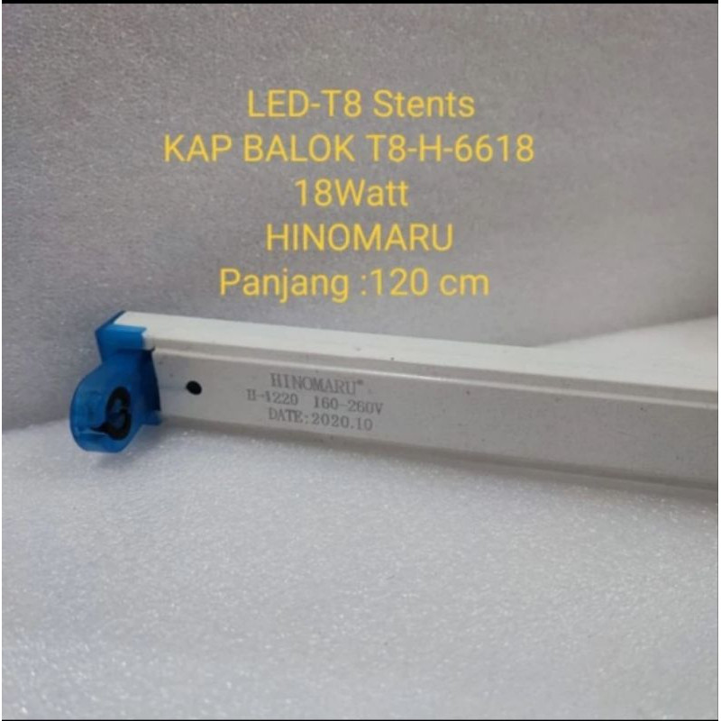 Kap Lampu LED T8 Panjang Kap 60 Cm HINOMARU / Kap Lampu TL LED 18 WATT 120 CM