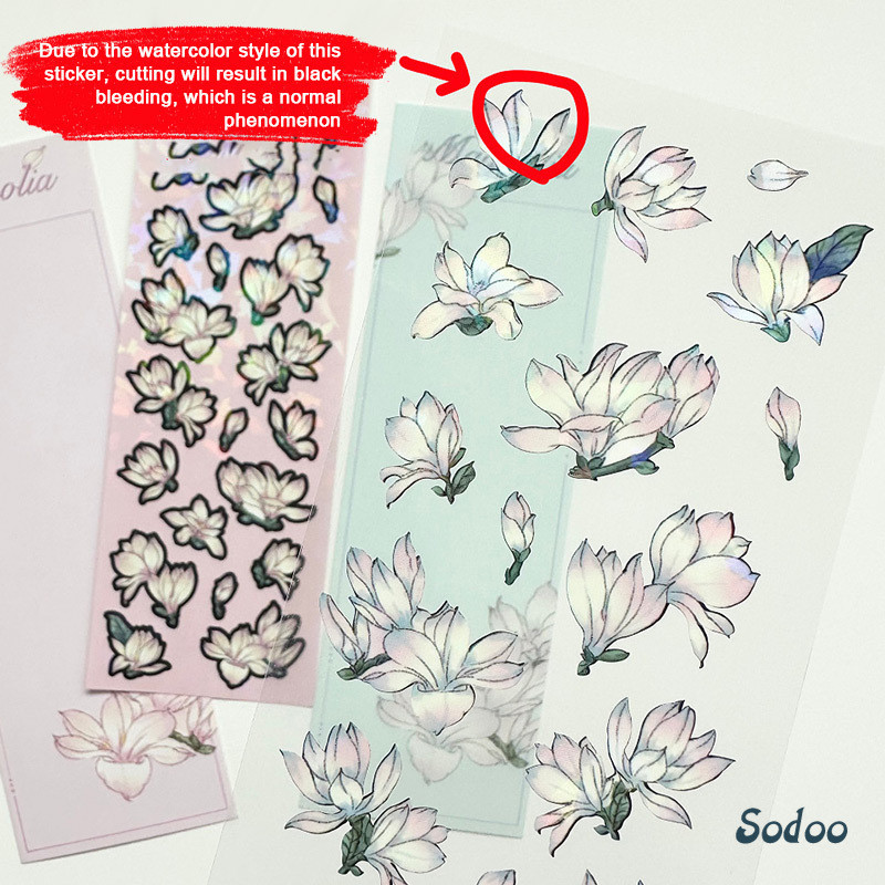 

Stiker Bunga Magnolia in Laser Stiker Akuntansi Stiker Dekorasi Diy Stiker Bunga - SO