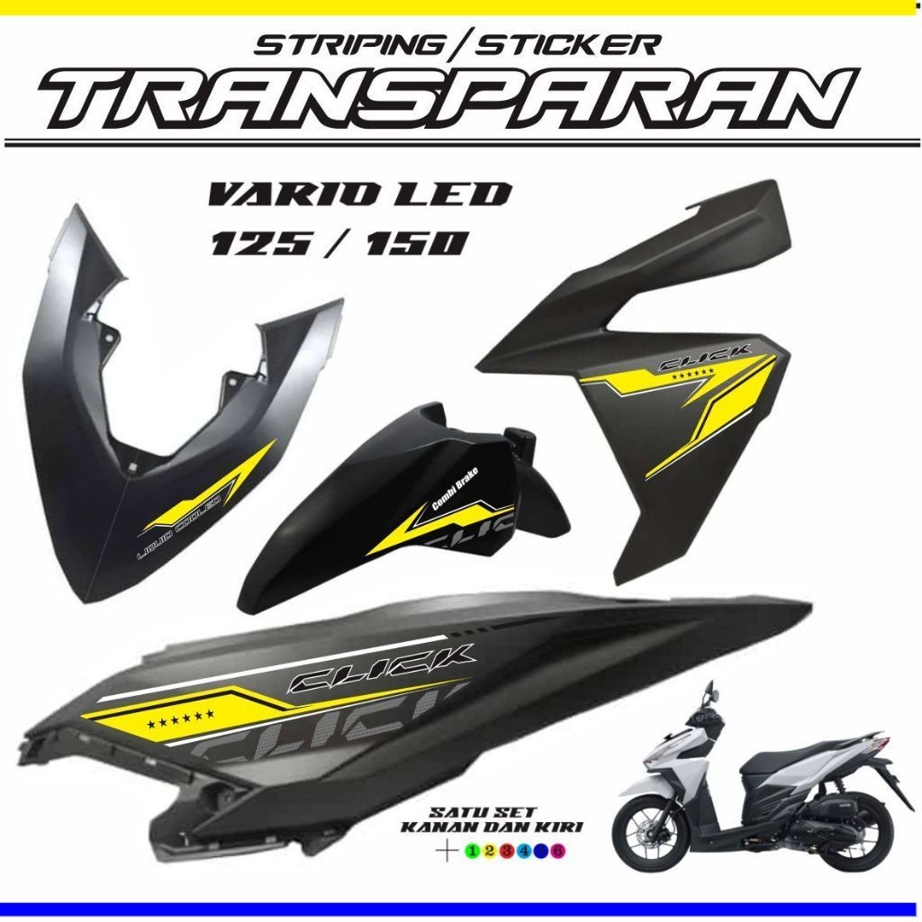 STRIPING VARIO 125 LED TRANASPARAN /STIKER VARIO LED 125 /STRIPING VARIO VARIASI MOTOR STRIPING