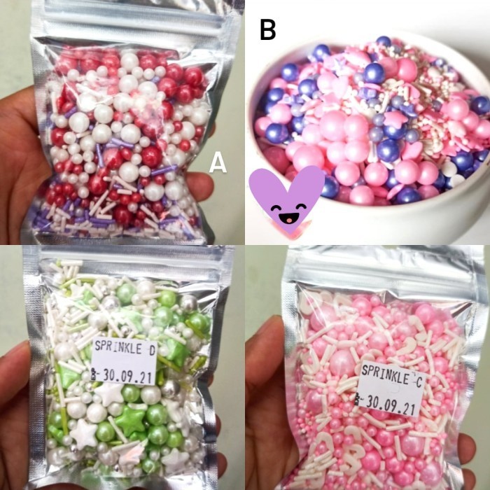 

[[ K23 - BEST SELLER TABURAN KUE SPRINKLE 50 GRAM BISA DIMAKAN - Red Sprinkle A ]]