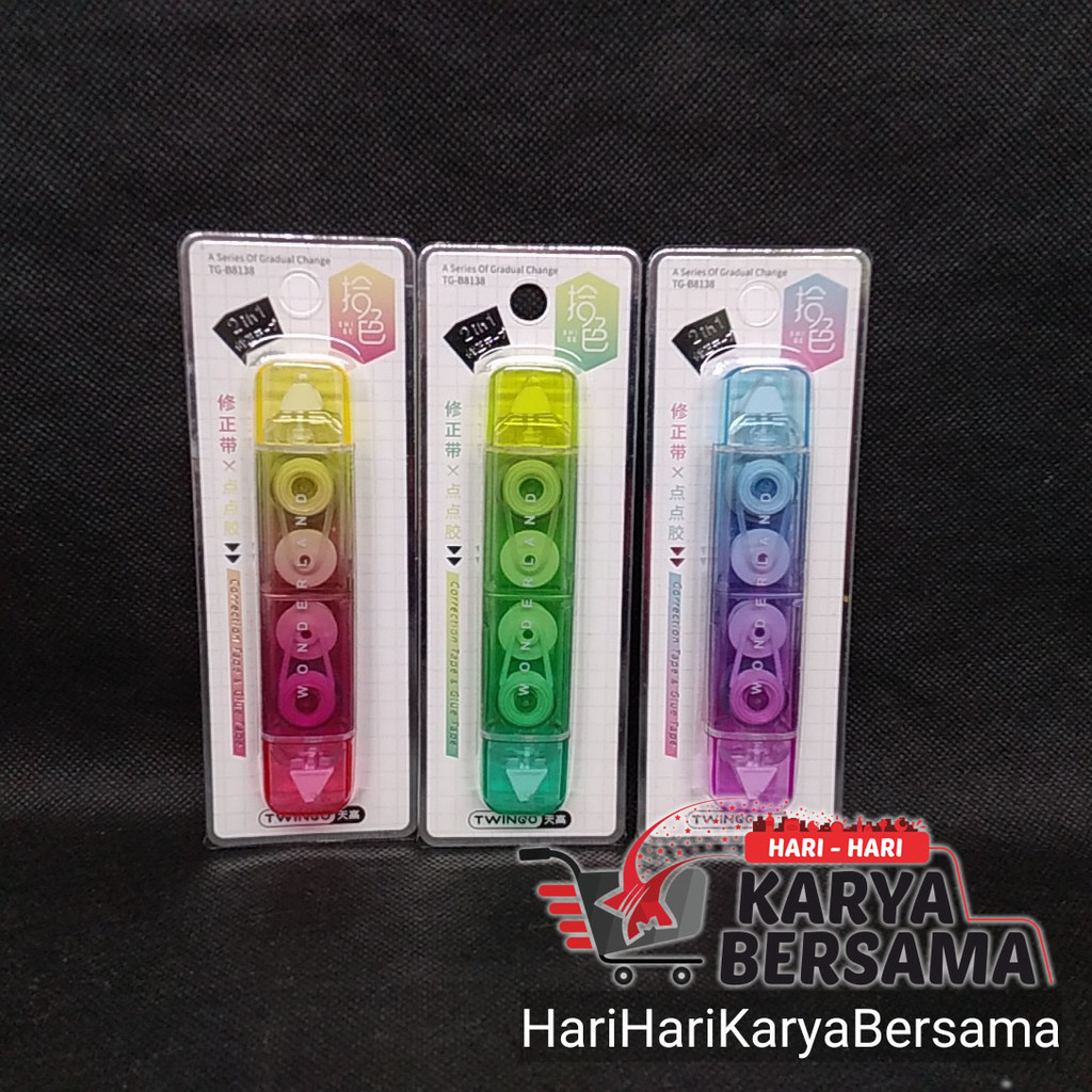 

CORECTION GLUE TAPE TG- B8138 3M X 5MM WARNA RANDOM 1PCS