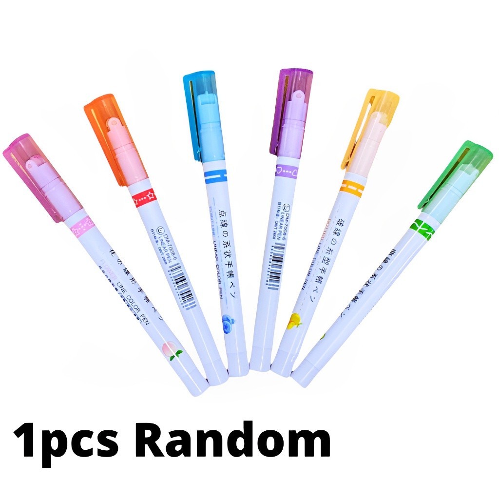 

ACEH.ANG 130914 Spidol Garis Aesthetic Warna Warni Spidol Garis Motif Lucu 1 Set 6 Pcs pulpen roller pen Higlighter Random Spidol Garis Line Marker Alat Tulis Kantor