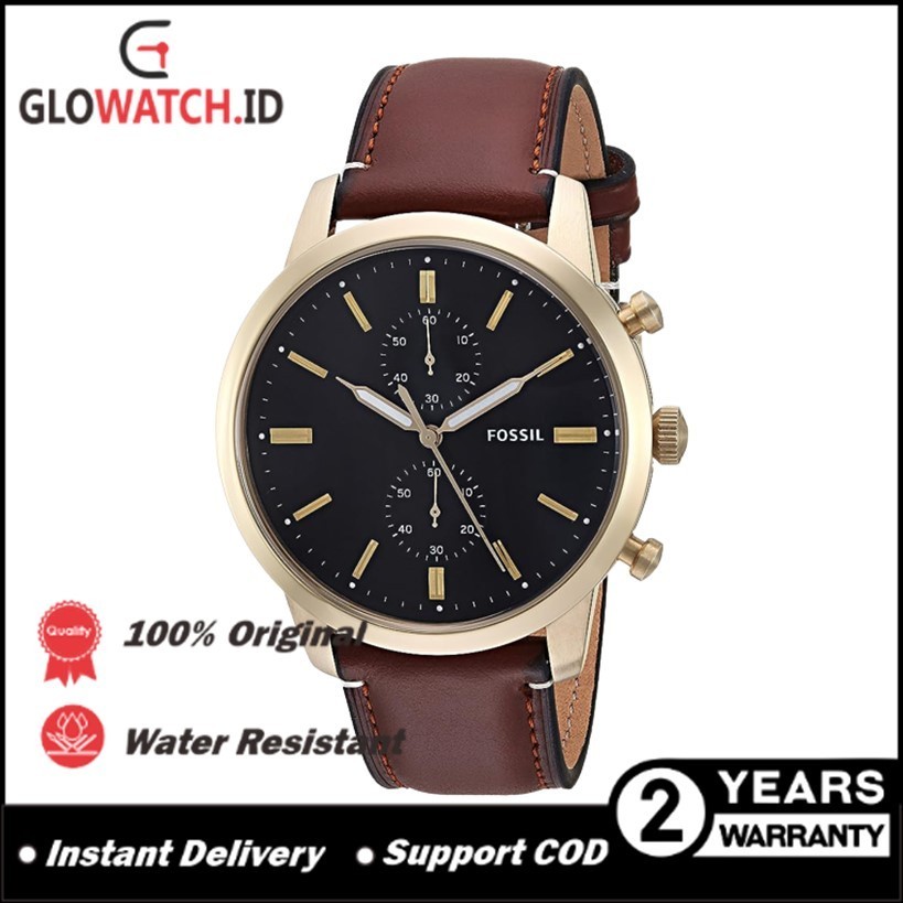 [Promo] Jam Tangan Pria FS 5338 / FS5338 Townsman Chronograph Light Brown Leather Original (Garansi 