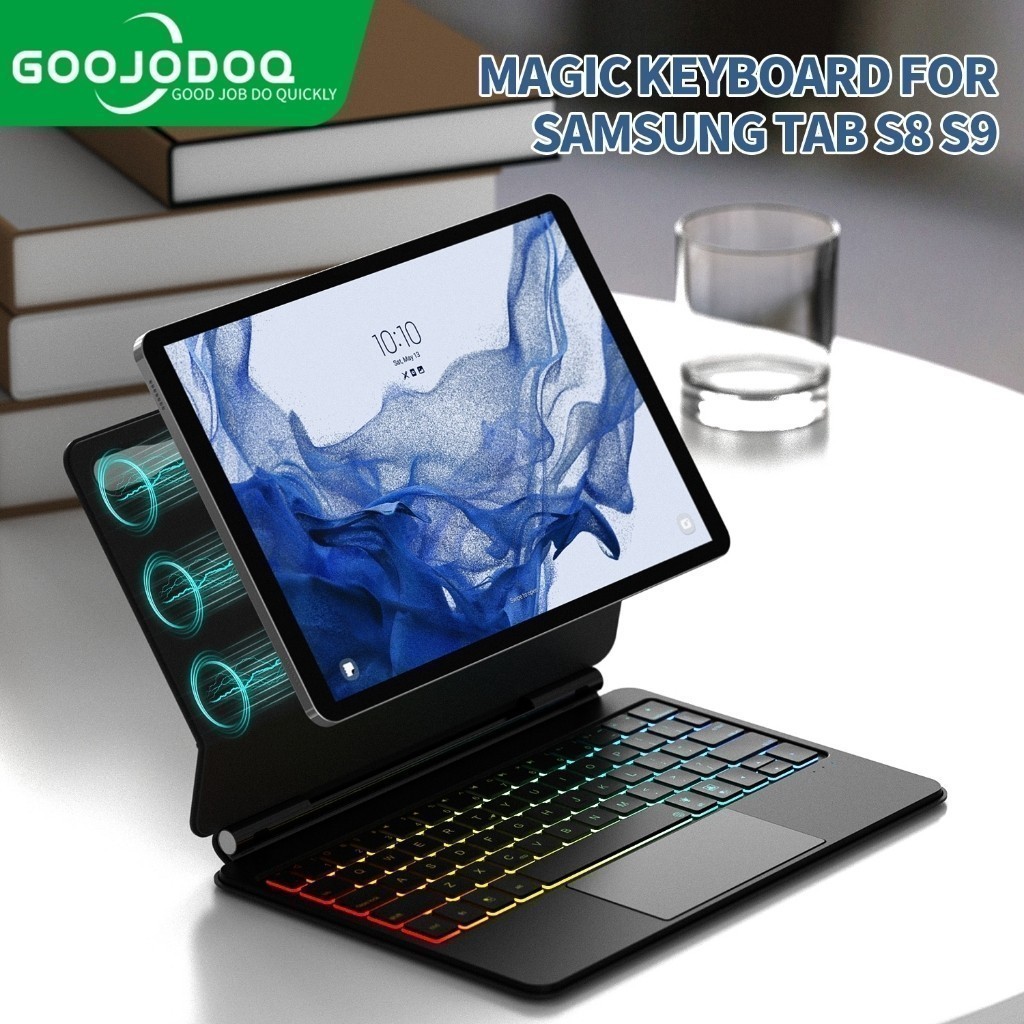 Goojodoq Magic Keyboard Case Wireless Bluetooth for Samsung Galaxy Tab S8/S7/S9 11 inches