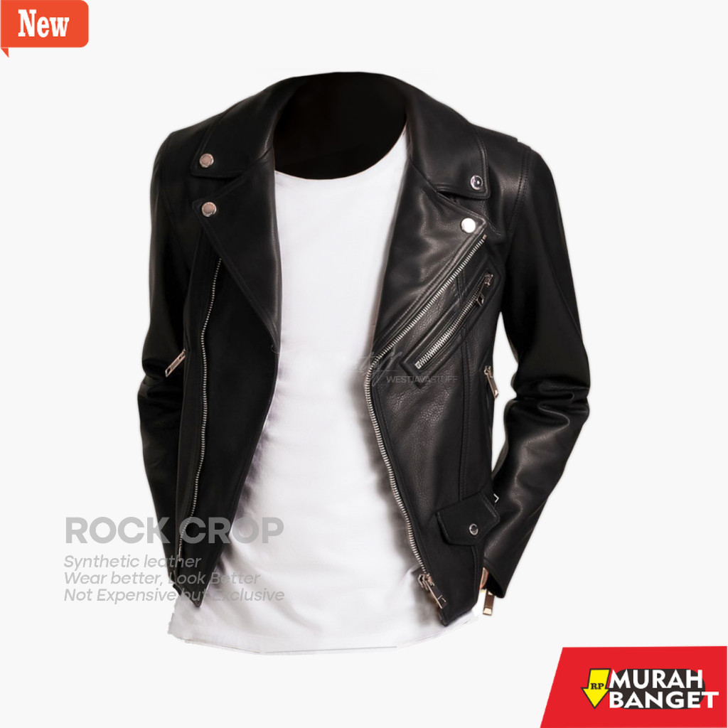 jaket kulit pria garut WJ Stuff - Jaket Kulit Pria Rock Style - Crop Mode