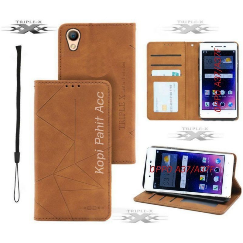 Case Oppo A37 A37F Neo 9 Flip Cover Wallet Sarung Hp Casing Dompet Flip Magnet