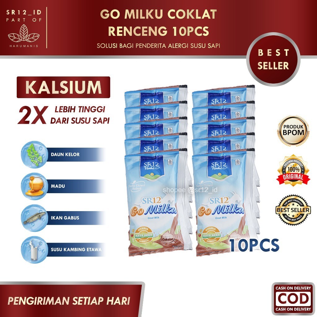 

GO MILKU COKLAT RENCENG 10PCS SR12 / GOMILKU SR12 / SUSU KAMBING ETAWA SR12