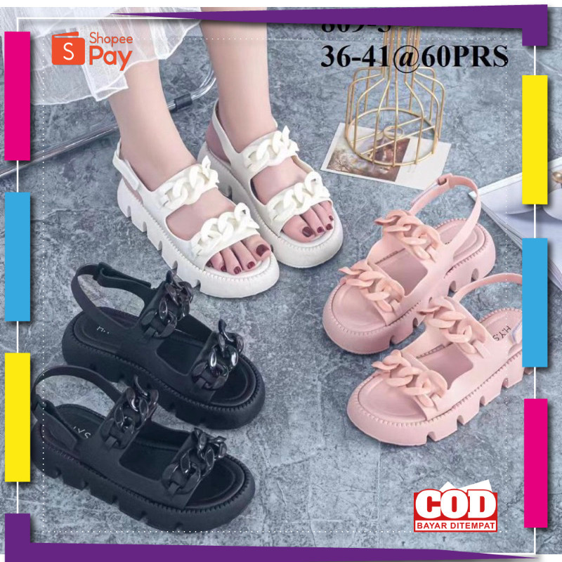[PREMIUM ORIGINAL] SANDAL VIRAL RANTAI JELLY / SANDAL JELLY RANTAI