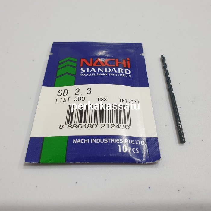 MATA BOR BESI NACHI 2,3MM 2.3MM HSS STRAIGHT SHANK DRILL 2.3 2,3 MM