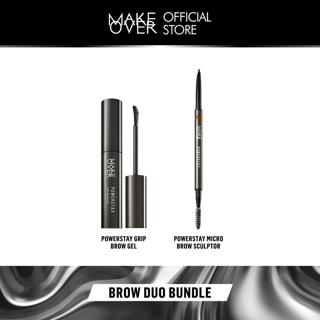 Make Over Duo Brow Bundle: Powerstay Grip Brow Gel + Micro Brow Sculptor