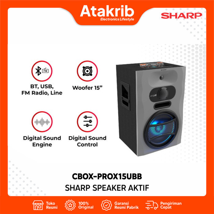 SHARP SPEAKER AKTIF CBOX-PROX15UBB Pro X Series Grey