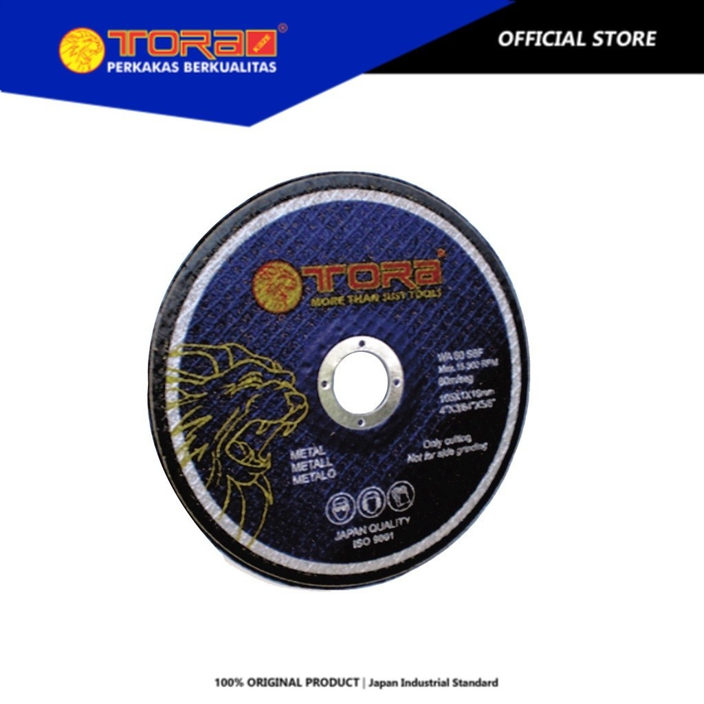 TORA Mata Gerinda Potong 4 Inch 100 x 1.6 - Mata Batu Potong Besi - Abrasive Grinding Wheel