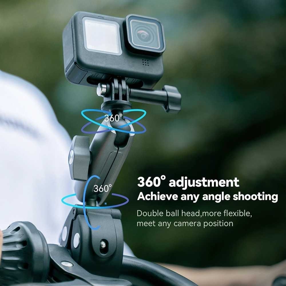 TELESIN Motorcycle Cycling Magic Arm Camera Bracket Mount Clip GoPro