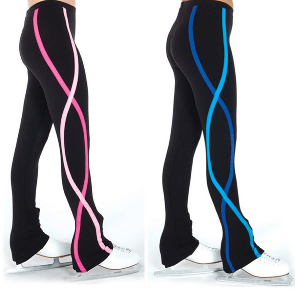 Girls Women Ice Figure Skating Dress Practice Pants Trousers Skate Dressing Tights Leggings Skating 