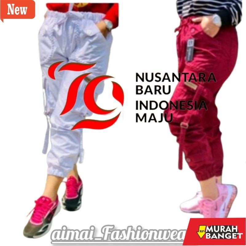 Celana cargo/Soft jeans wanita yg kekinian- [Bisa cod]CELANA WANITA JOGGER CARGO DEMORISD ORIGINAL/J