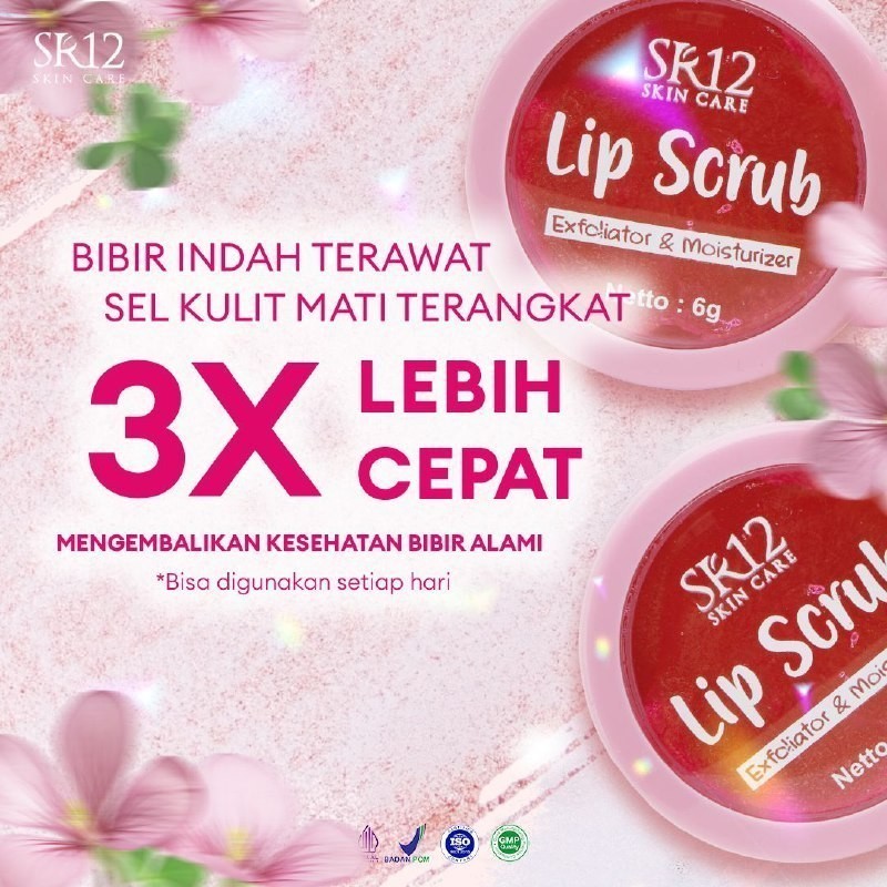 Lip Scrub SR12 - Lip Scrub Melembabkan Bibir - Lip Scrub untuk Bibir Pecah Pecah - Lip Scrub BPOM