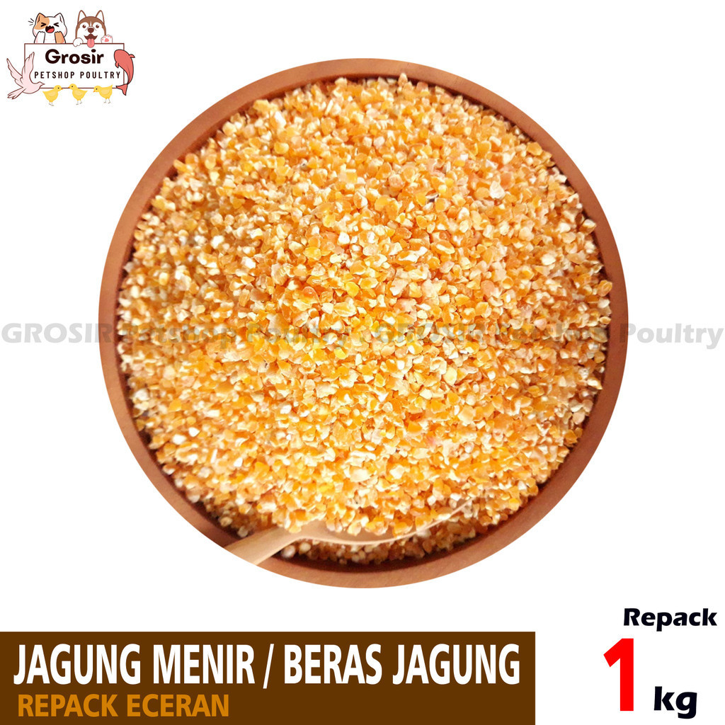 Jagung menir halus beras jagung pakan ayam/burung 1kg