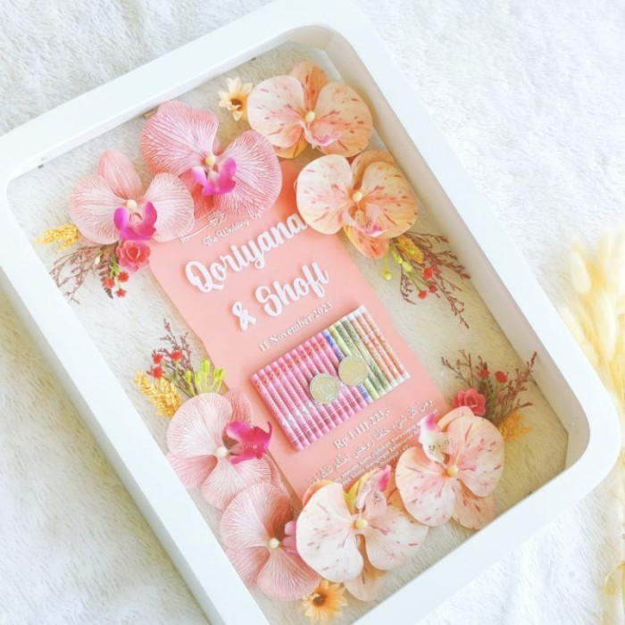 Mahar Akrilik/Mahar nikah akrilik/Mahar anggrek/Free packing kayu