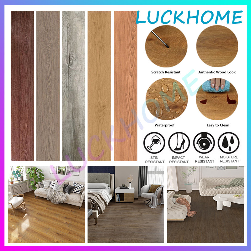 Vinil Vinyl Stiker Lantai Kayu 91.5CM X 15CM Floor Vinyl Lantai Stiker Sticker Vinyl Lantai PVC High