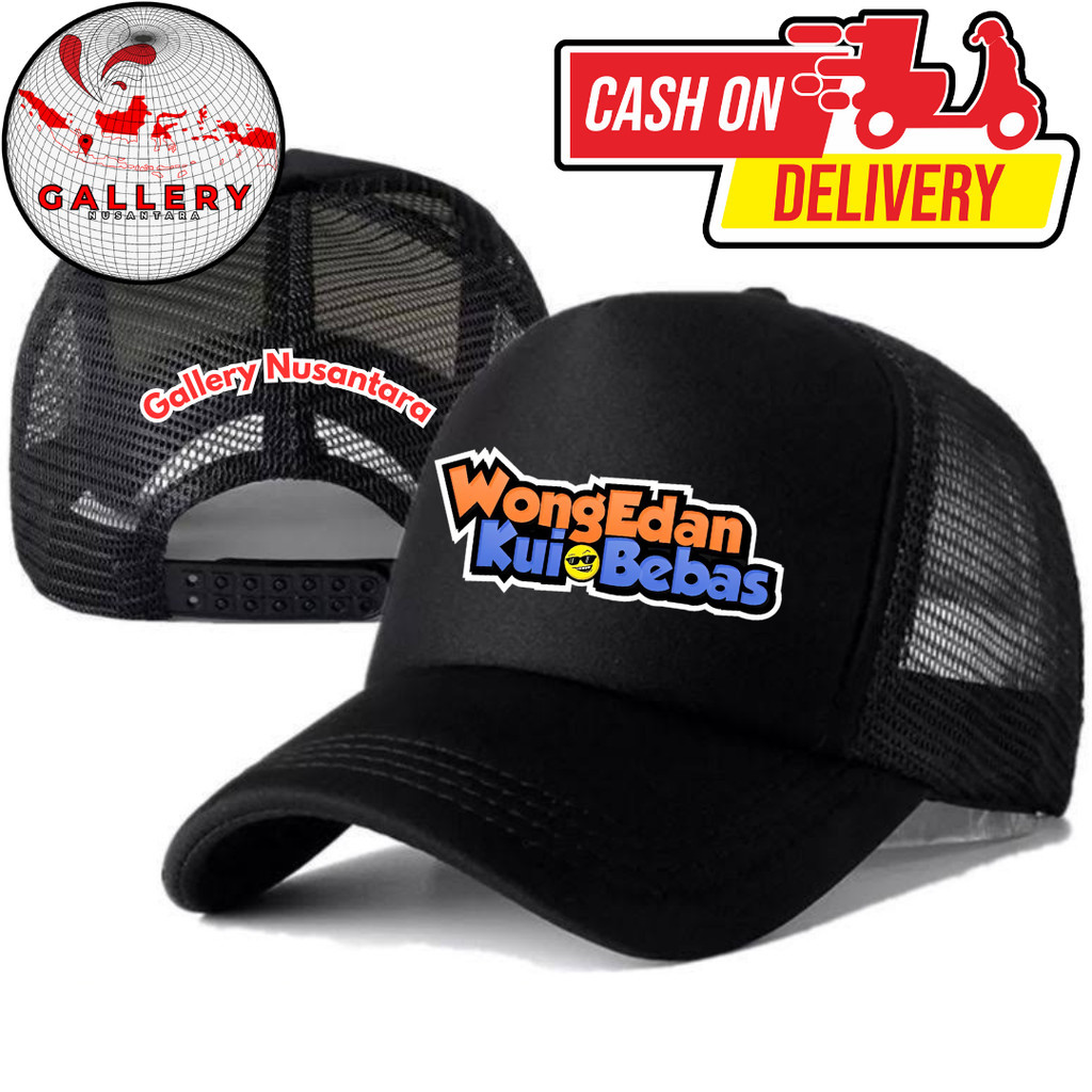 Gallery Nusantara Topi Trucker KATA-KATA WONG EDAN KUI BEBAS - Topi Distro KATA-KATA Logo - Topi KAT