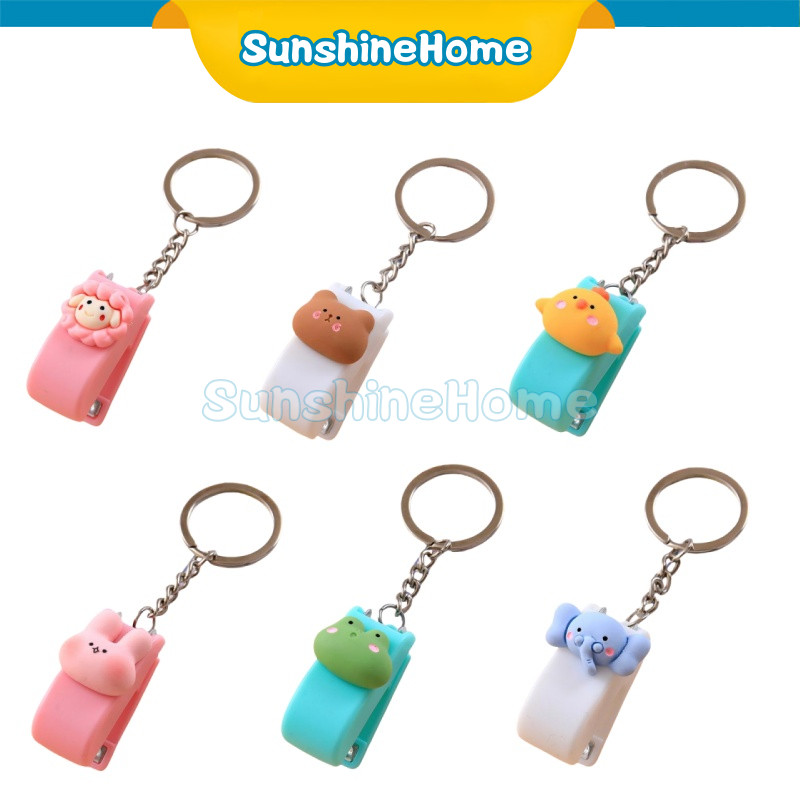Staples Mini Lucu Stapler Karakter Gantungan Kunci Mini import Staples Kecil
