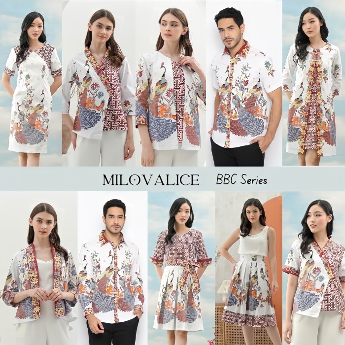 Set Batik Modern / Baju Batik Couple Kondangan / Seragam Kantor - BBC - Kyoto-267, Standar