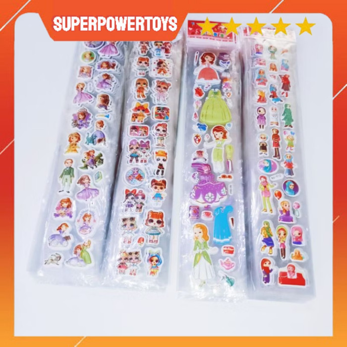 

( BISA COD ) 10 Pcs Stiker Timbul Panjang / STIKER Tempel Isi 10 Lembar/ Mainan Tempelan Karakter