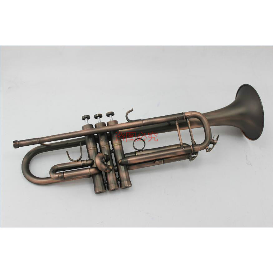 MARGEWATE Musical Instruments Brass Bb Trumpet Unique Antique Copper Simulation Surface Small Bb Tru