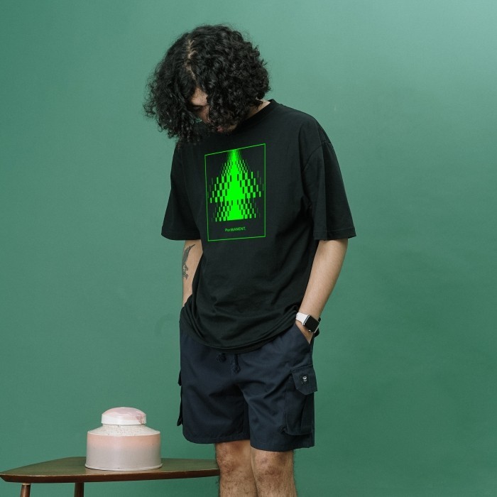 [COD] UNKL347 T-Shirt Hitam Bahan Combed Motif PLAZ Kaos Pria Original