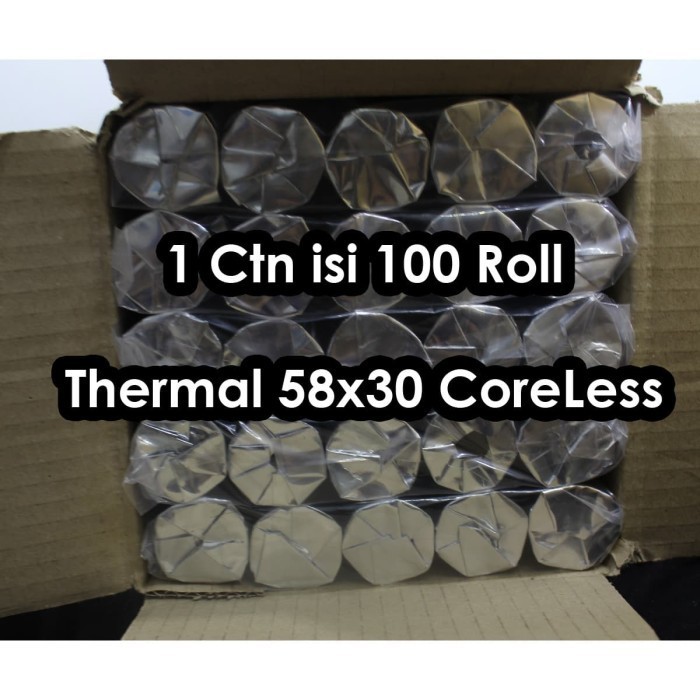 

promo ✨ -1 dus isi 100 roll thermal roll struk 57x30 EDC Printer Bluetooth Spot