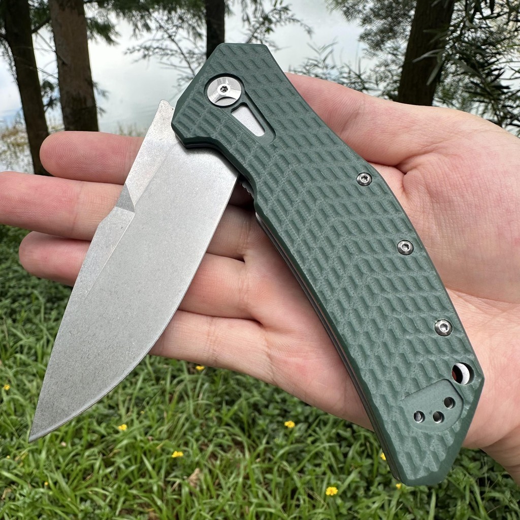 Topwell Handmade Portable Pocket Knife Folder G10 Comfortable Handle D2 Blade Smooth Ball Bearing Wo