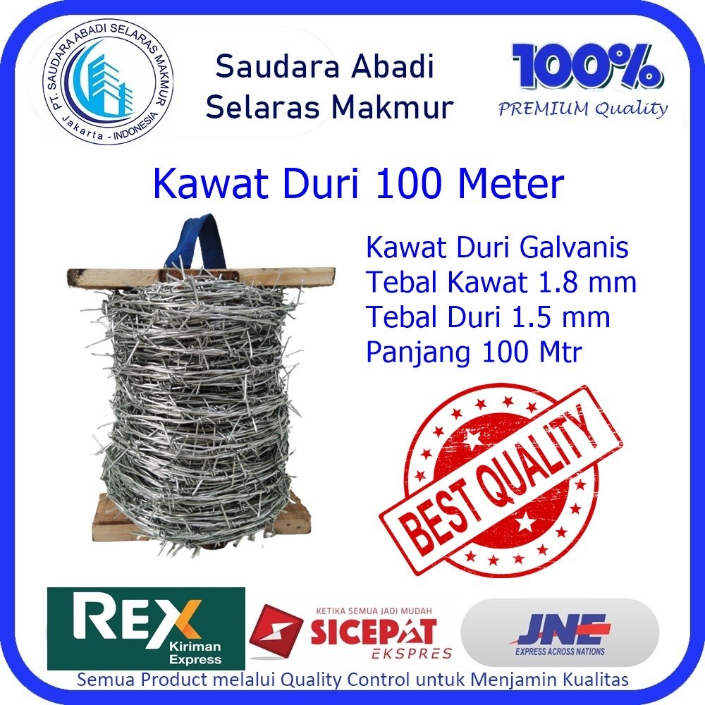 LK67YC Kawat Duri Galvanis 100 meter