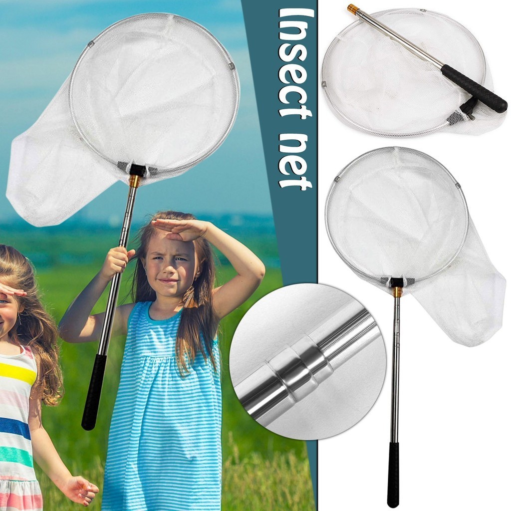 Stainless Steel Beach Retractable Insect Net Ultra-short Butterfly Insect Net Bag Insect Catching Sm