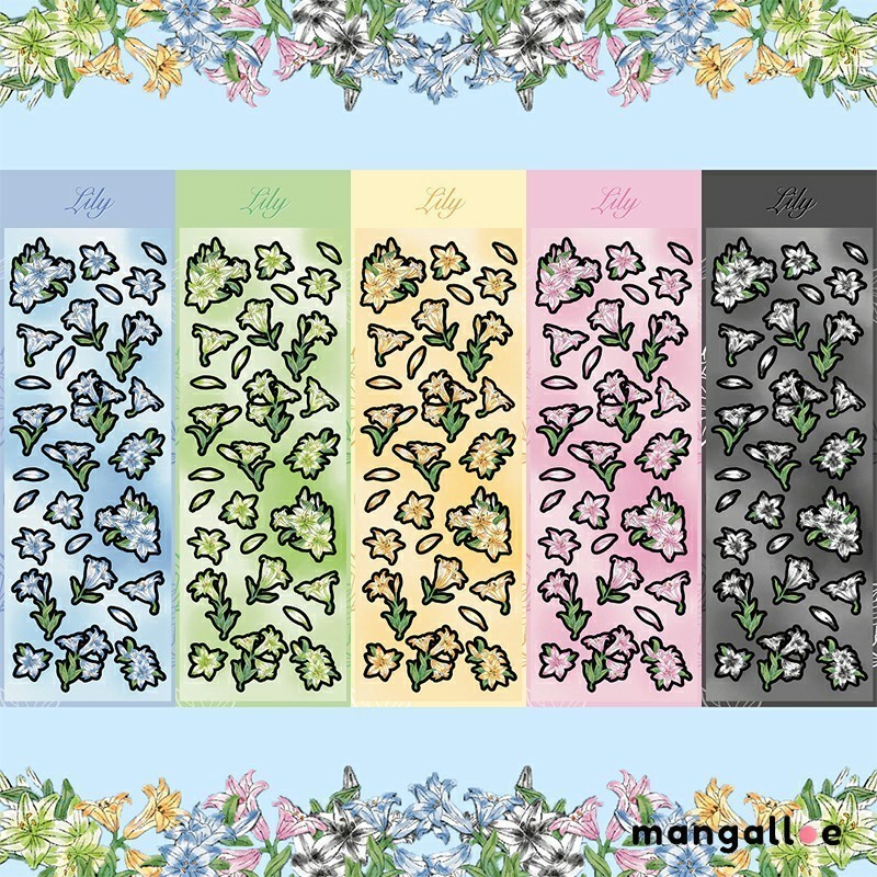 

【COD】 Stiker bunga lily dalam stiker akuntansi laser stiker dekoratif diy MG