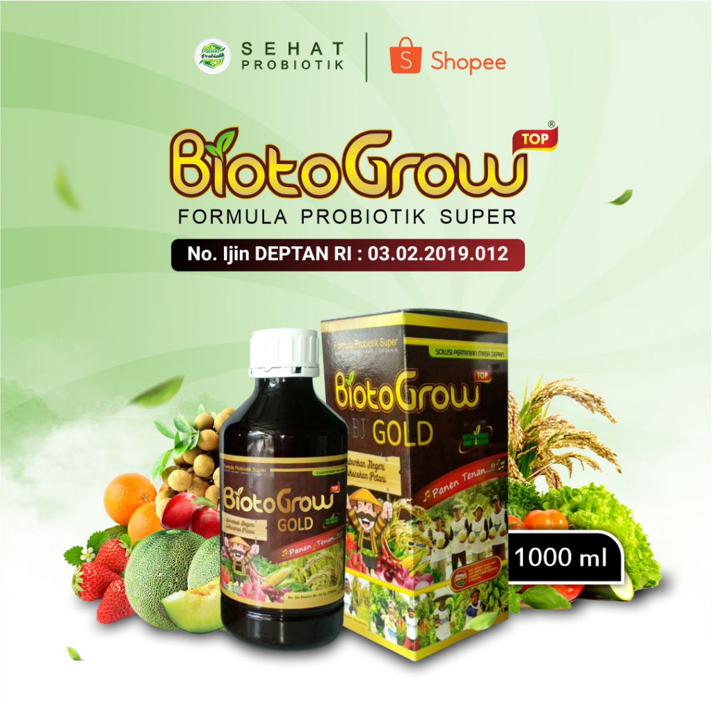BM11L BiotoGROW Pupuk Probiotik Organik Multiguna dengan Plus 8++Bakteri Komplek ( 1 Liter )