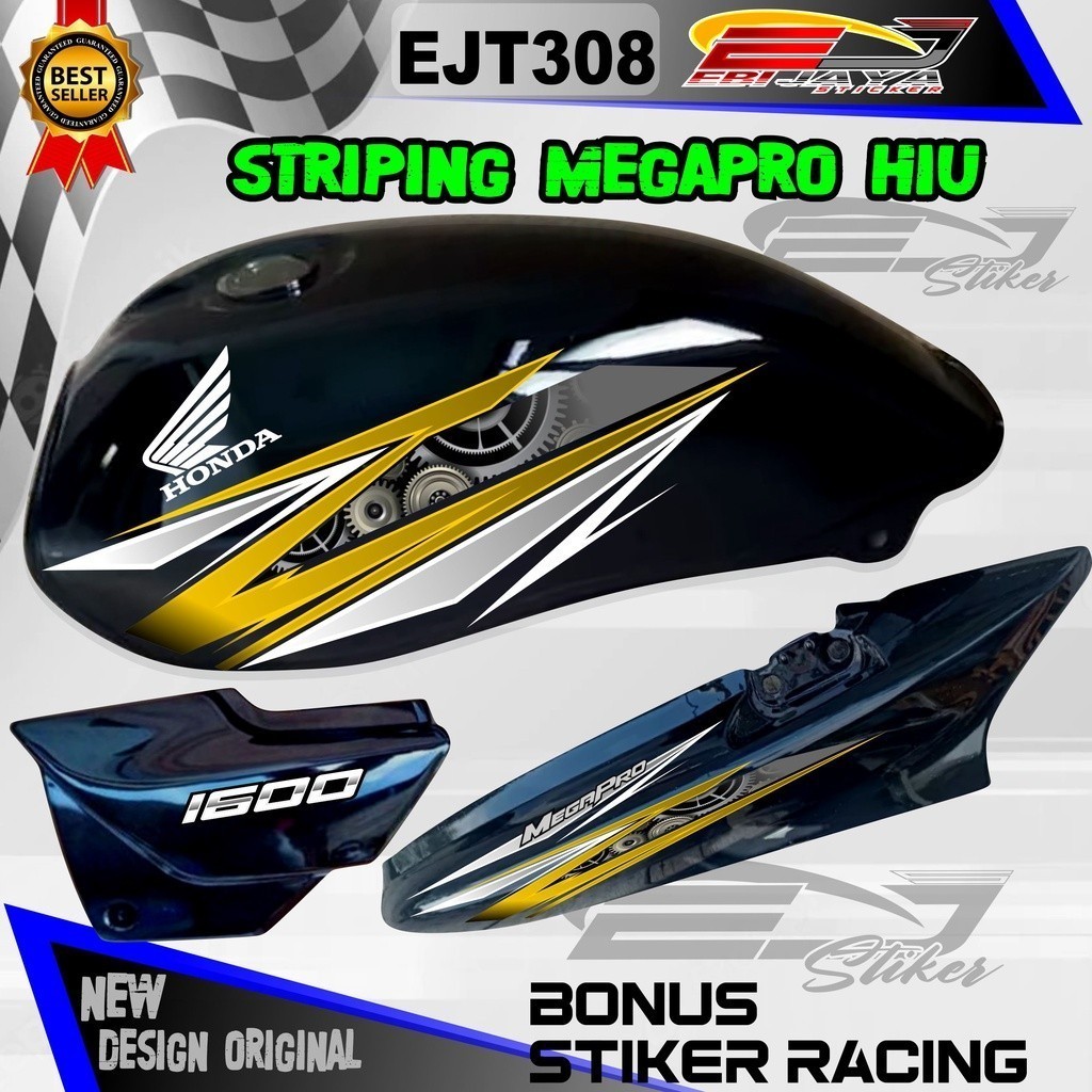 VARIASI STIKER HOLOGRAM DAN NON HOLOGRAM MP HIU / STIKER STRIPING MEGA PRO HIU NEW MOTIF / STIKER MO