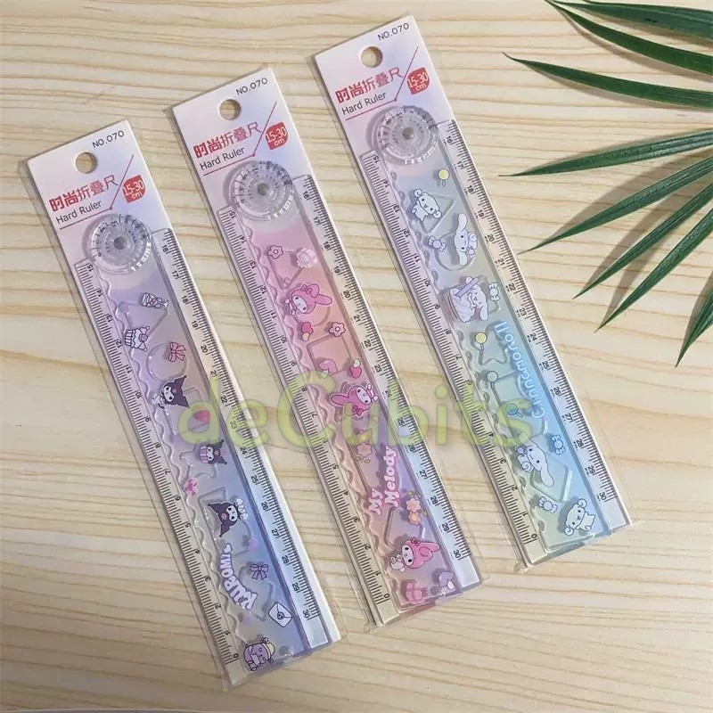 

DC Penggaris Lipat 30cm Kuromi My Melody Cinnamoroll Bening