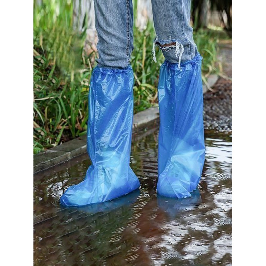Rain Cover Shoes Jas Hujan Sepatu Plastik Waterproof Pelindung Basah Sepatu Anti Debu PE Household Indoor Dustproof Rainwater Dust Covers Shoe Cover Disposable Rainproof