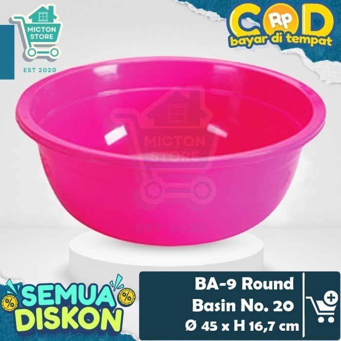 BIGTON Lion Star BA-9 Round Basin No. 20 Baskom Besar Bulat Cuci Buah Sayur Daging Makanan Serbaguna