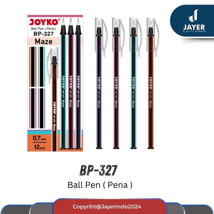 

Pulpen Joyko BP 237 Maze 0,7 mm Ballpoint Pena hitam isi 12 pcs