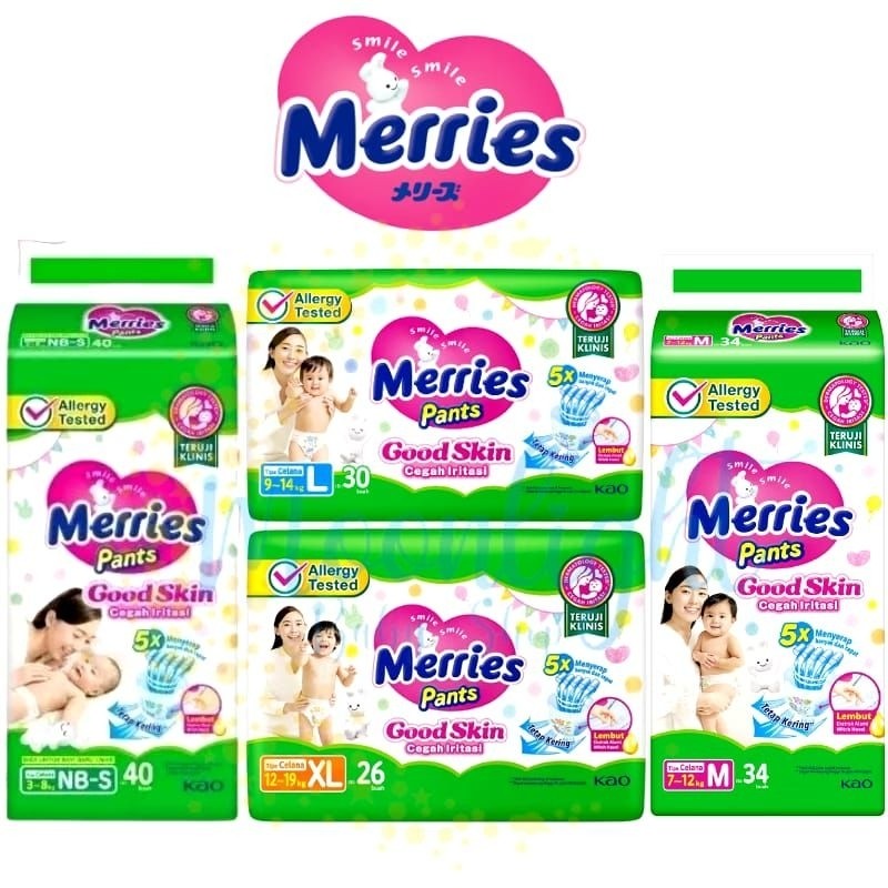 1 Karton merries good skin pampers S-XXL