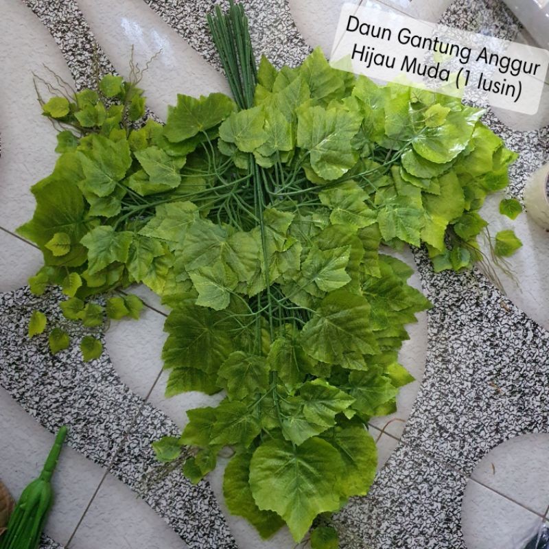 ID [12 PCS / 1 LUSIN] DAUN HIAS GANTUNG ANGGUR BESAR / DAUN DEKORASI BACKDROP