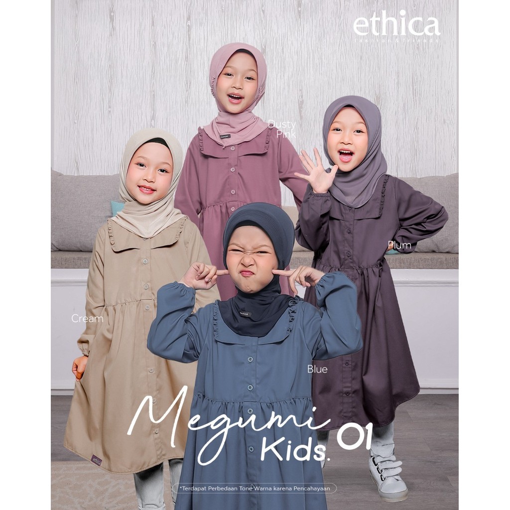 Silmi_Ethica - TUNIK ANAK Perempuan POLOS CASUAL Premium Terbaru Megumi Kids 01 By Ethica