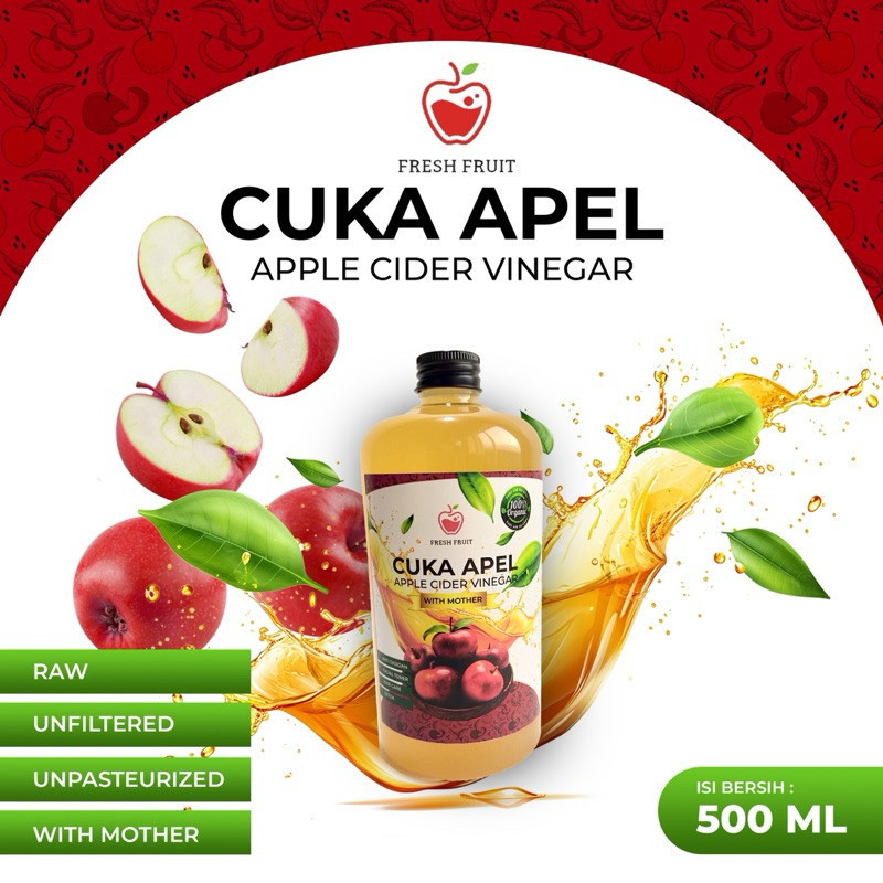 

Cuka Apel Premium 500ML With The Mother - Cuka Apel Original - Apple Cider Vinegar - Diet Detoks - Cuka Apel Murni
